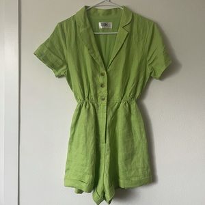 NWOT Seek the Label Lime Linen Romper